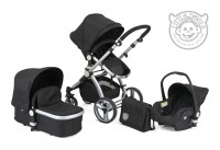 BLACK CARRERA SPORT 3-in-1 Baby Travel System/Pushchair/Pram/Buggy/Stroller